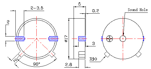 9V piezo buzzer size